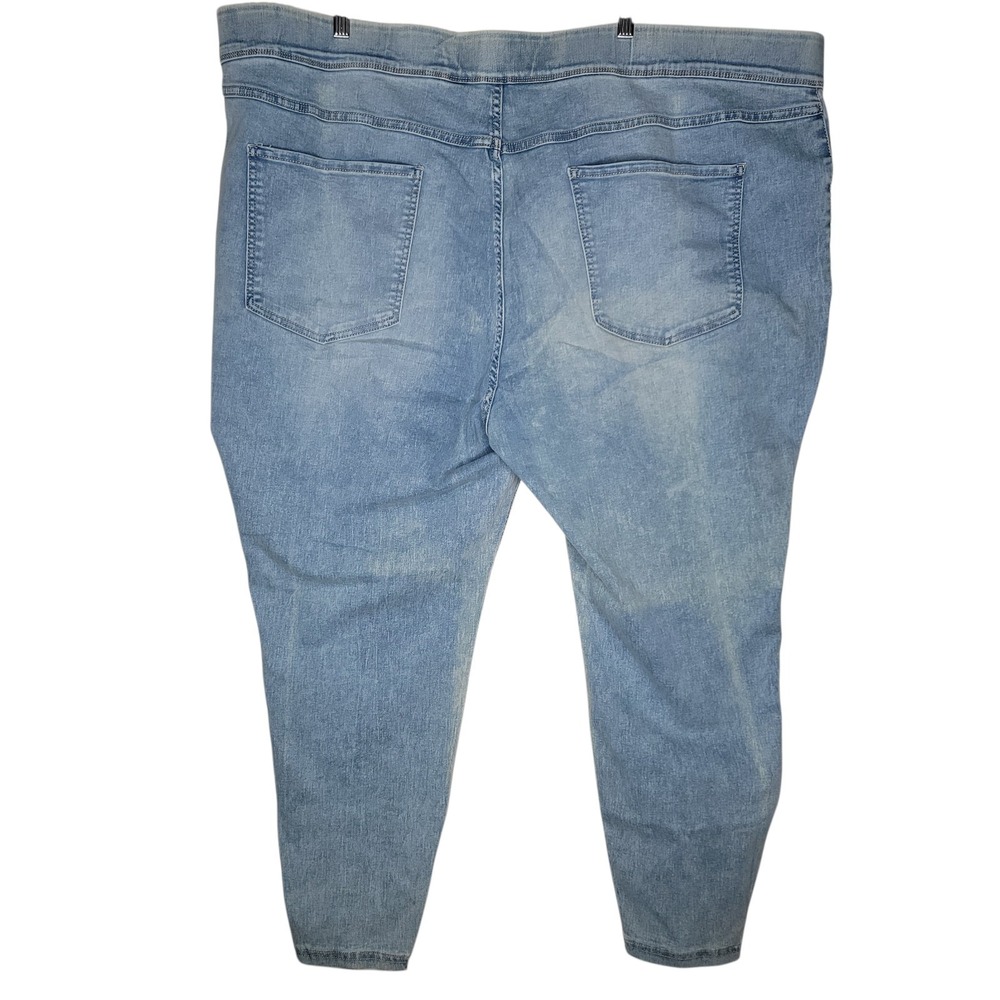 Womens Size 4X 28W-30W Terra & Sky Pull On Blue Jeggings High Rise Skinny NWOT - Picture 2 of 10